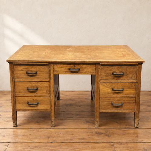 Traditional oak twin pedestal - oak,