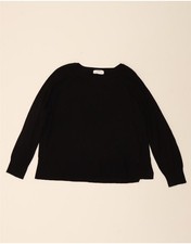 ZARA Womens Boat Neck Jumper Sweater UK 14 Medium Black CX13