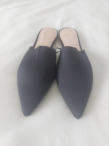 Ladies black flat slip on - ladies,