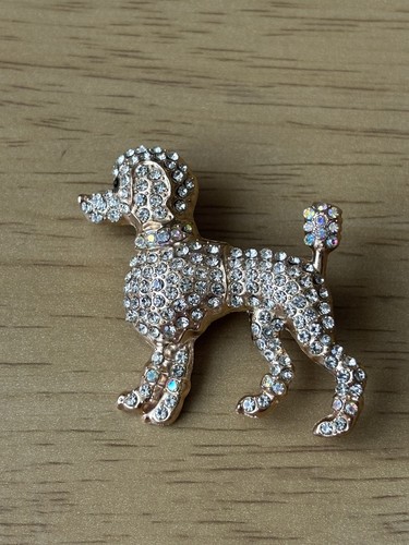 Gold toned poodle brooch pin - toned,