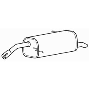 Rear exhaust silencer back - rear, box