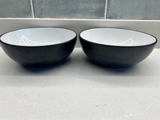 2 X Tesco Eclipse Pasta Bowls. Black White Large Bowls. VCG