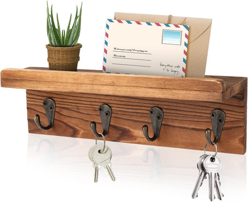 Rustic key holder for wall - holder,