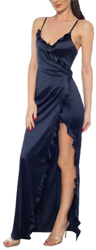 Jump neck ruffle - v-neck, sheath
