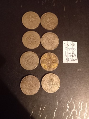 Silver florins 8pre 1947 - silver,