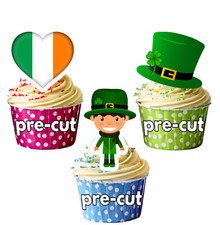 St Patricks Day Precut Cupcake