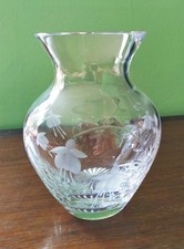 Stuart Crystal Vase - Fuchsia Cascade Cut Height 7.5 inches 19cms Weight 1200kl