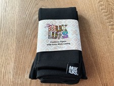 Muk Luks Footless Faux Mink Lined Black Tights Size B .1 Pack