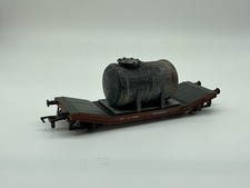 B4807 Custom Weathered Oil Tank Loaded Lowmac Wagon OO Gauge Play Worn