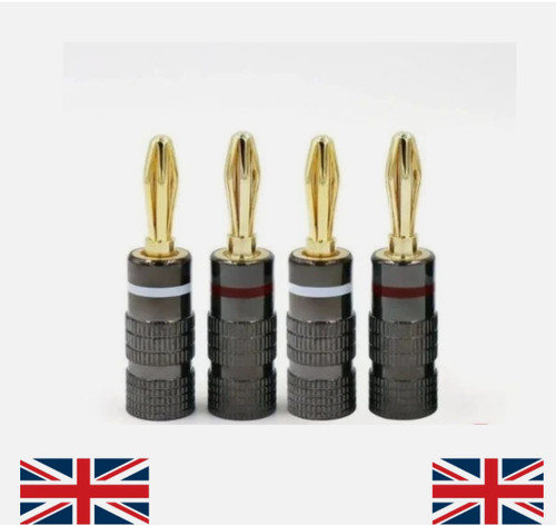 4pcs 4mm banana plugs 24k - plugs,