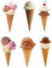 Ice Cream Cone Stickers Set of