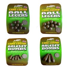 Dinsmores Non Toxic Camo Coated Arlesey Bombs arlesly ball legers  mixed sizes