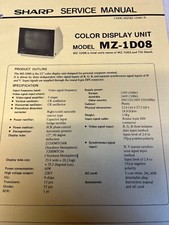 SHARP COLOR DISPLAY UNIT MZ-1D08 SERVICE MANUAL RARE