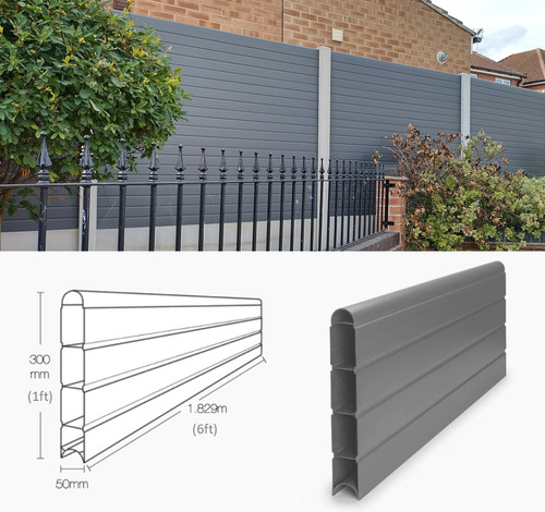 Grey composite fence - , panels