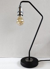 Next Black Brooklands Table Lamp Vintage Style Cloth Covered Power cord 