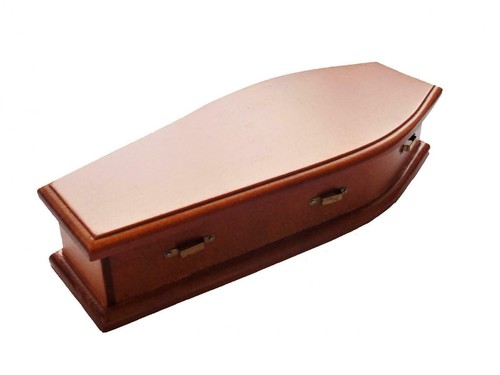 Dolls house walnut coffin - dolls,