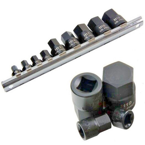 9pc stubby impact hex bit - 9pc,