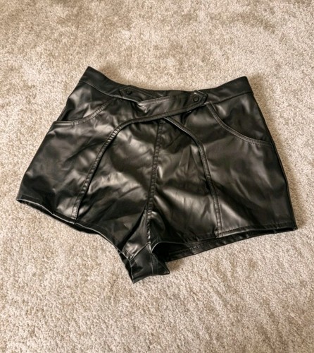 Black faux leather - faux,