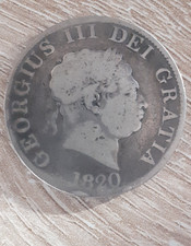 1820 George III Silver Half Crown Coin.