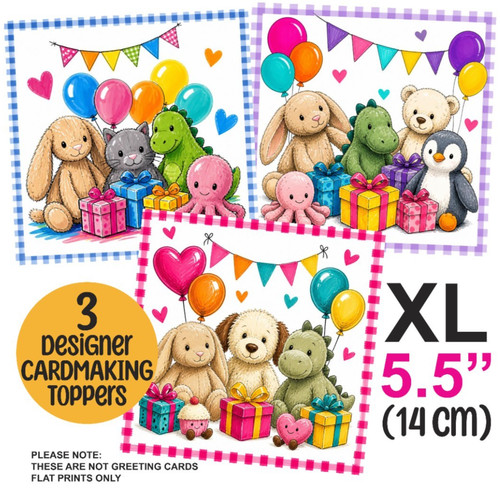 Cuddly toy card toppers - 3,