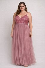 Pink Sequin Prom Dress •