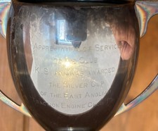 1970 East Anglian Traction Engine Club vintage silver plate trophy, trophies