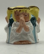 Hand Painted Pewter Thimble featuring Angels