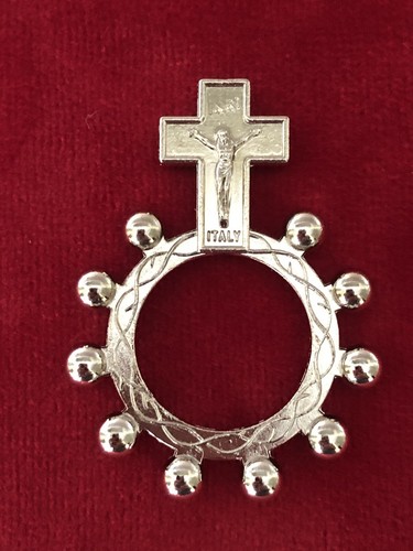 Finger rosary ring - ring, silver