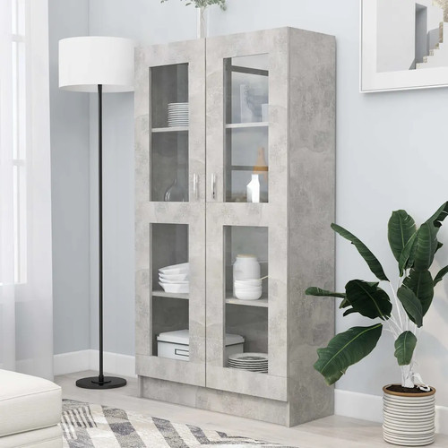 Vitrine cabinet concrete grey - cabinet,