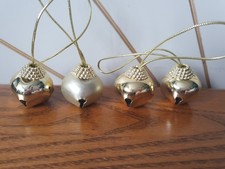 JINGLE BELLS, SLEIGH BELLS metal Christmas tree bauble, decoration GOLD COLOURED