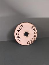 Vintage Enamel Railway Toilet Engaged Vacant Plaque Door Sign