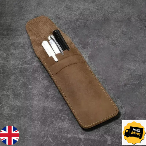 Vintage leather pen case - leather,