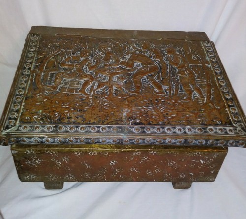 Antique wood wooden - antique, brass