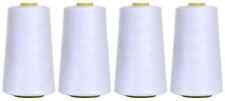 Overlocking Thread Polyester Industrial Sewing Machine 5000 Yard x 4 Cones WHITE