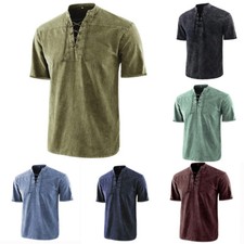 Mens V T Shirt Tops Blouse