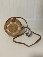 wicker handbag brown