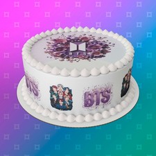 BTS pre-cut Edible Icing Cake