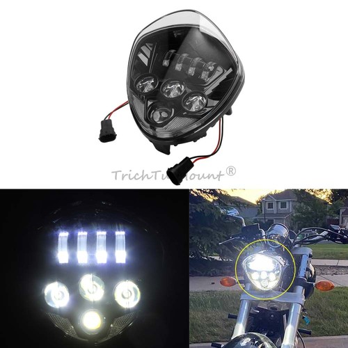 Black led headlight - black,