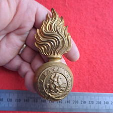 Northumberland Fusiliers Regiment Fur Cap Grenade Badge Large