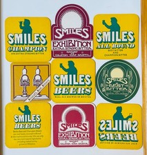 Smiles Beers (Bristol) - 9 beer mats - 1980s - free pp (UK)