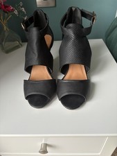 Wallis Black Ankle Strap Shoes