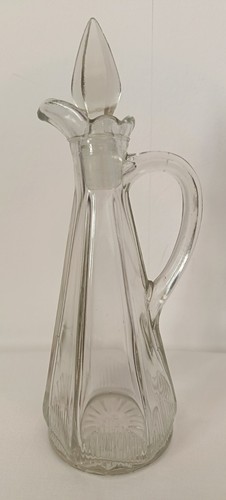 Vintage pressed glass oil - pressed,