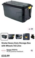 Strata Heavy Duty Storage Box with Wheels 145 Litre