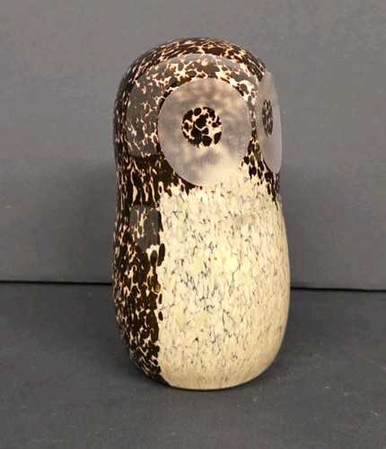 Glass owl paperweight