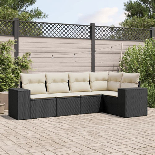 Garden sofa set black - black, pe
