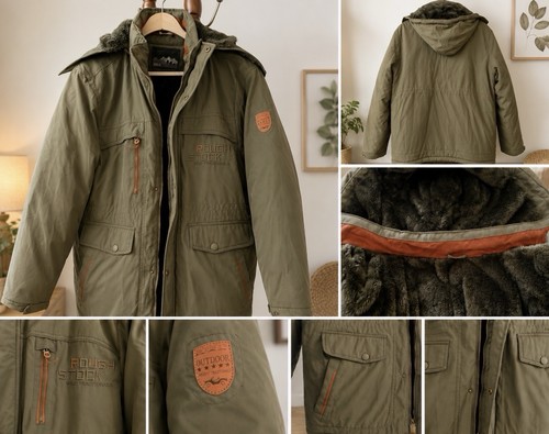 Rough stock men green - green, hooded