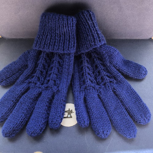 Ladies handknitted gloves - ladies,