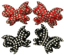 Clip On Shoe Bows Diamante