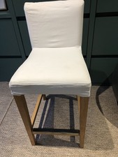 Pair Of Bar Stools - IKEA Bergmund - White Washable Covers 