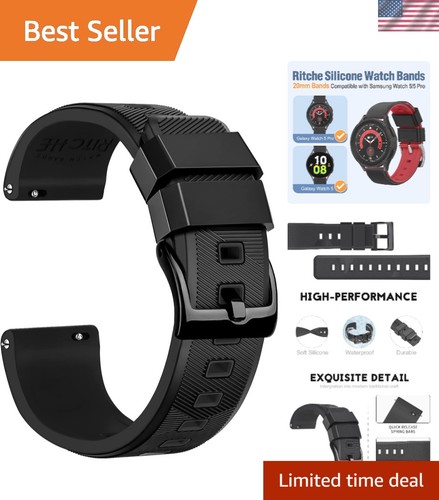 Black silicone watch band - black,